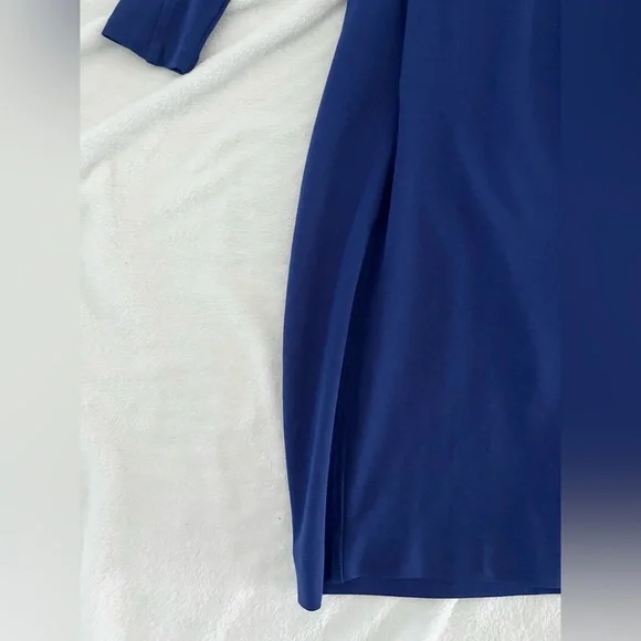 French Connection Royal Blue Long Sleeve Wrap Style Dress Size 8 - Picture 2 of 6